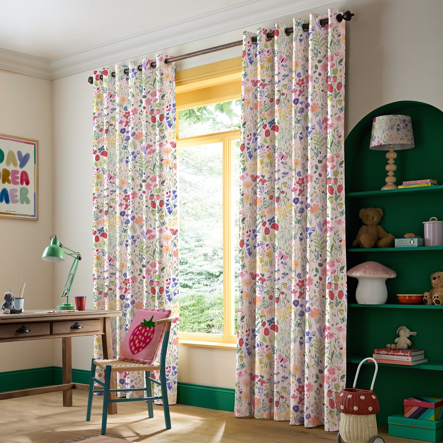 Wee Blue Bell Secret Garden Made To Measure Curtains Rose