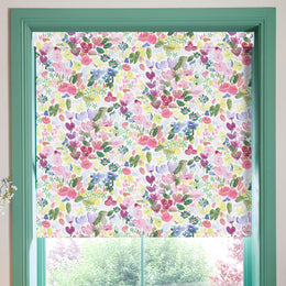 Bluebellgray Flora Blackout Made To Measure Roller Blind Cerise