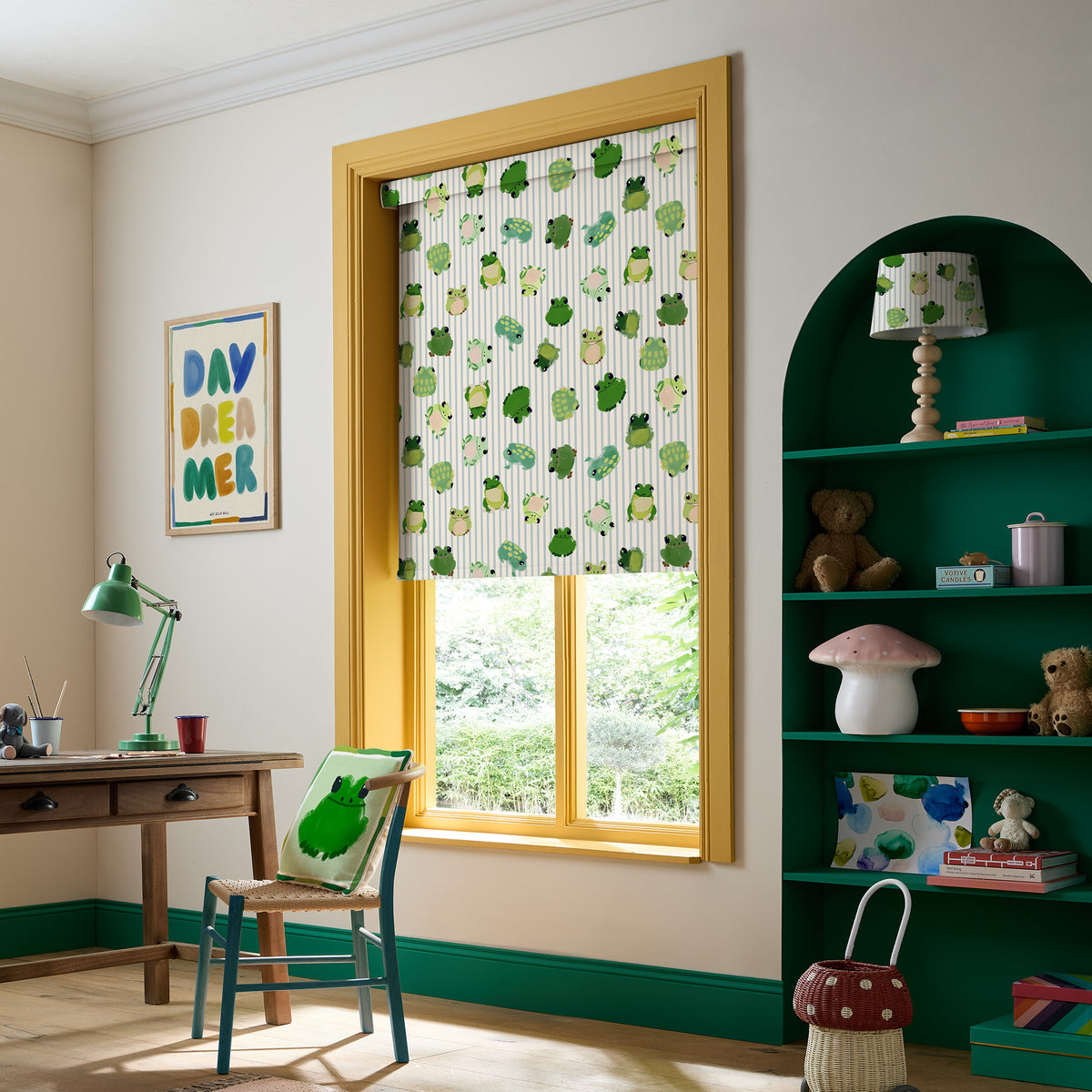 Wee Blue Bell Little Frogs Blackout Made To Measure Roller Blind Pond