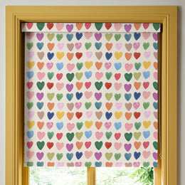 Wee Blue Bell Love Hearts Blackout Made To Measure Roller Blind Multi