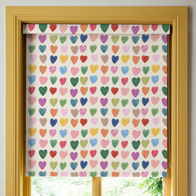 Wee Blue Bell Love Hearts Blackout Made To Measure Roller Blind Multi