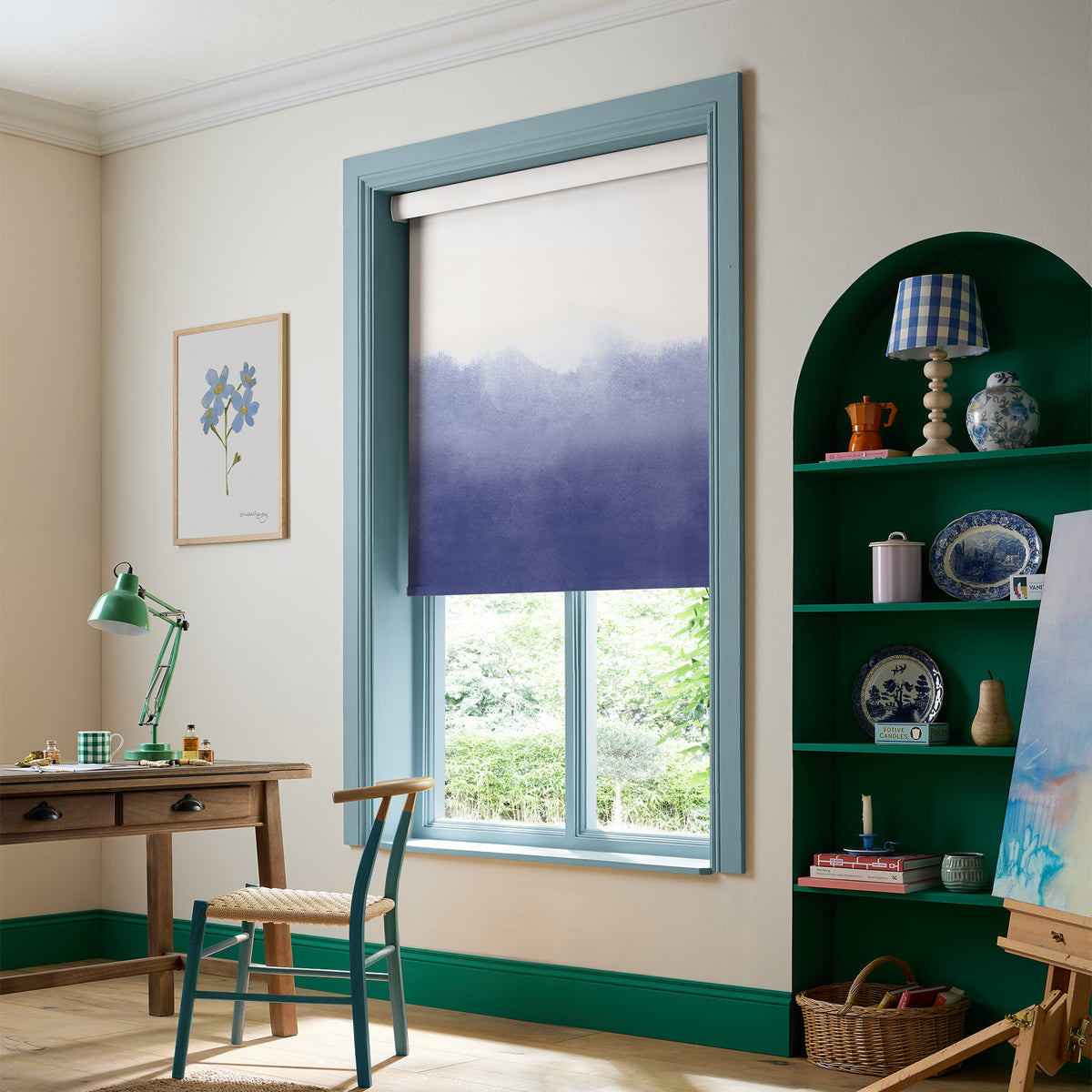 Bluebellgray Ombre Translucent Made To Measure Roller Blind Cornflower