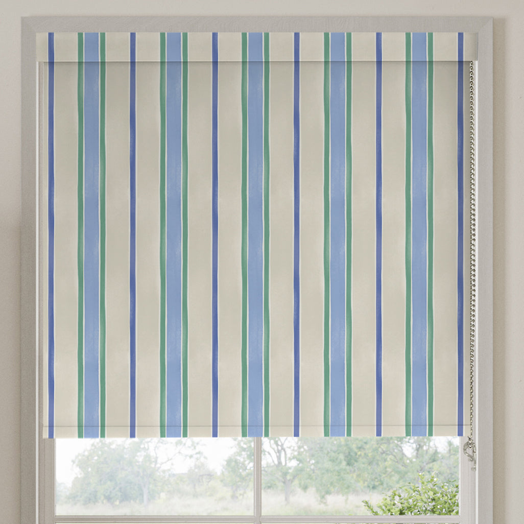 Bluebellgray Seaside Stripe Translucent Made To Measure Roller Blind Atlantic