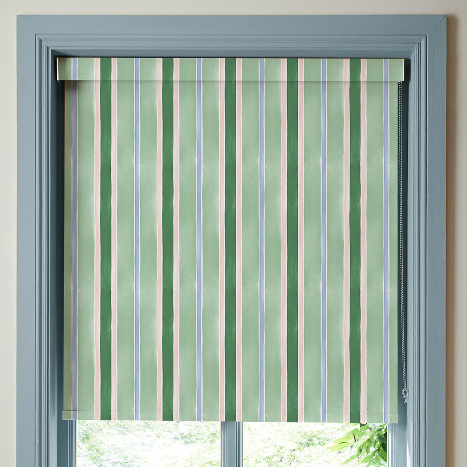 Bluebellgray Seaside Stripe Translucent Made To Measure Roller Blind Seaglass