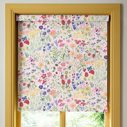 Wee Blue Bell Secret Garden Translucent Made To Measure Roller Blind Rose