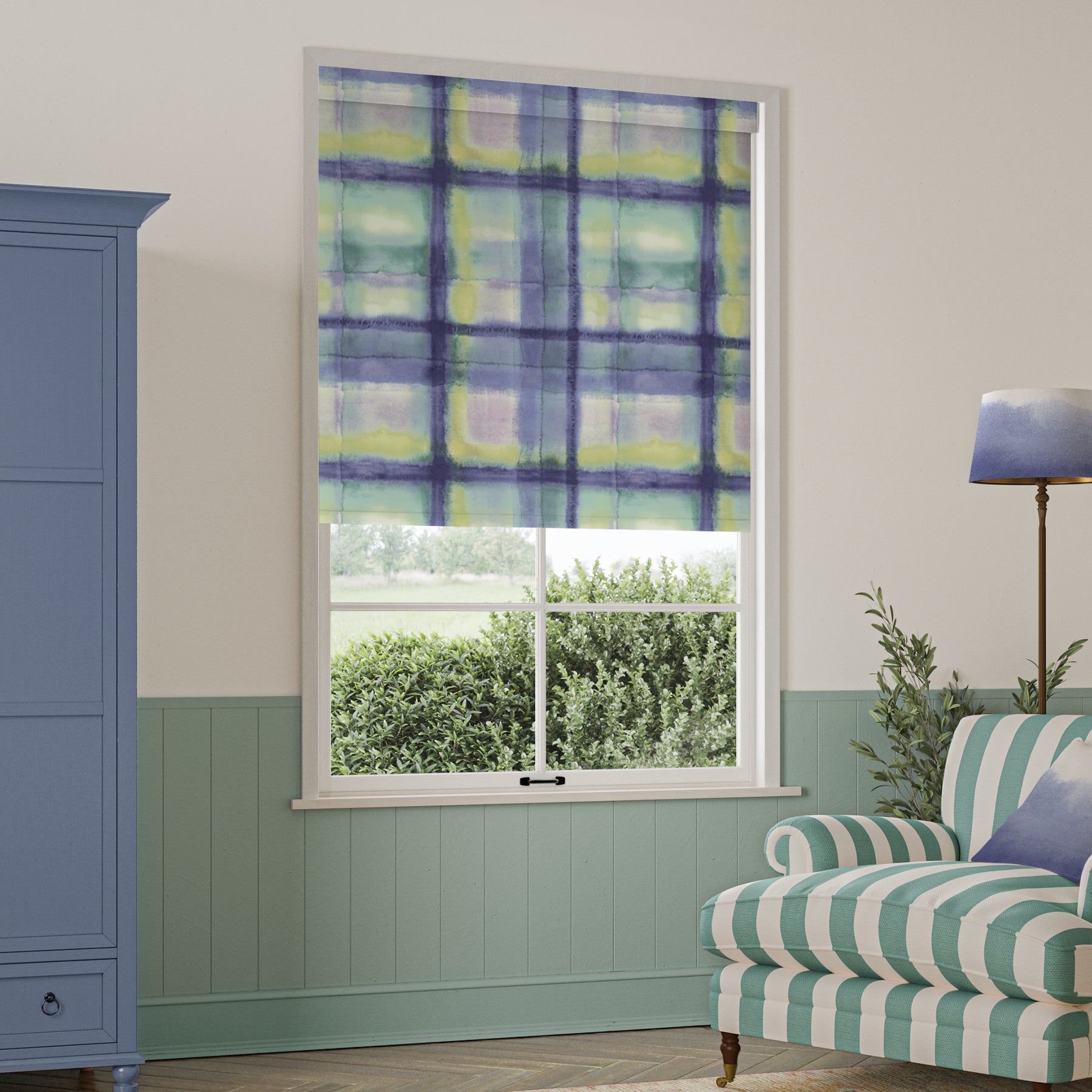 Bluebellgray Tartan Translucent Made To Measure Roller Blind Heather