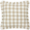Barton Check Fringed Filled Cushion 45cm x 45cm Natural