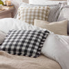 Barton Check Fringed Filled Cushion 45cm x 45cm Natural