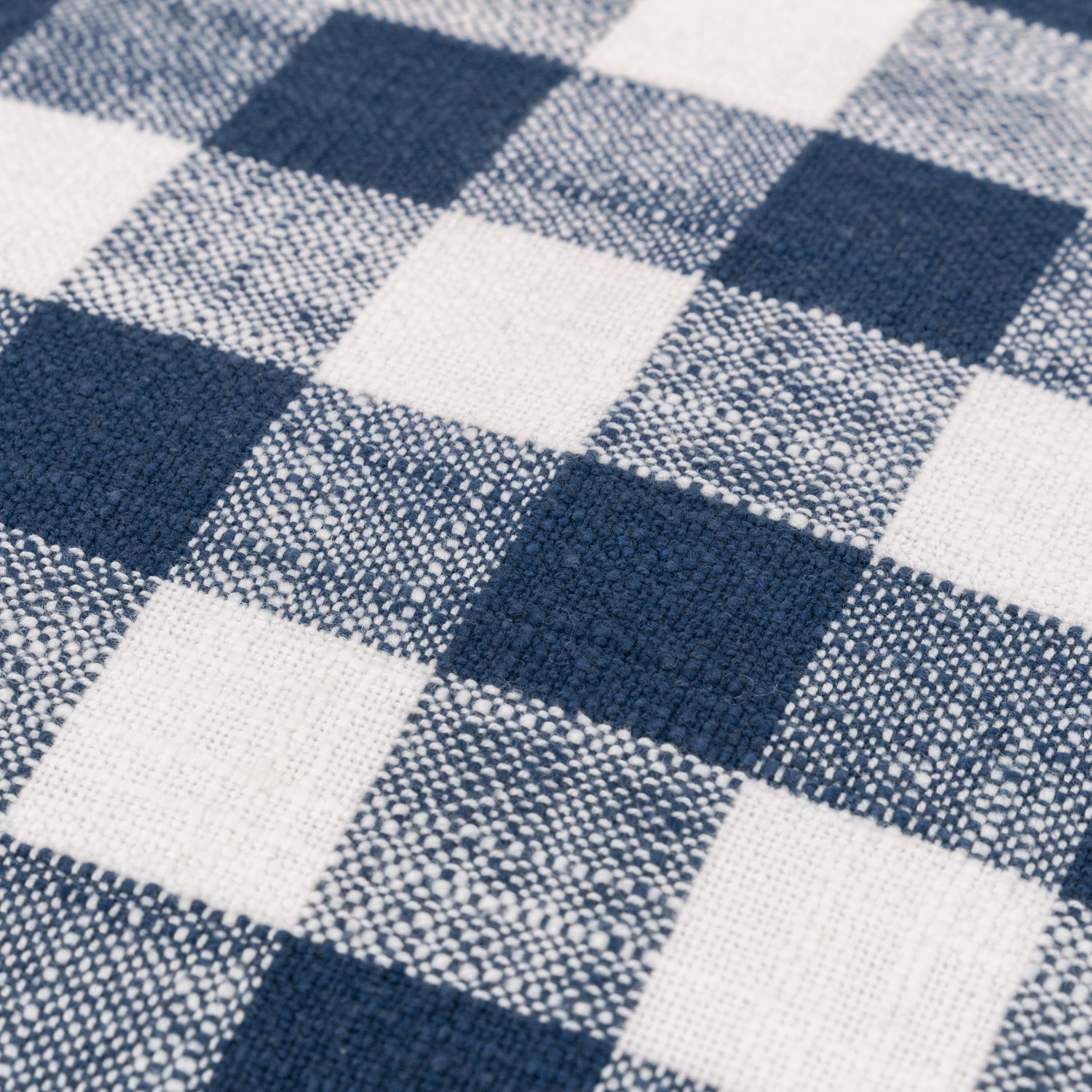 Barton Check Fringed Filled Cushion 45cm x 45cm Navy