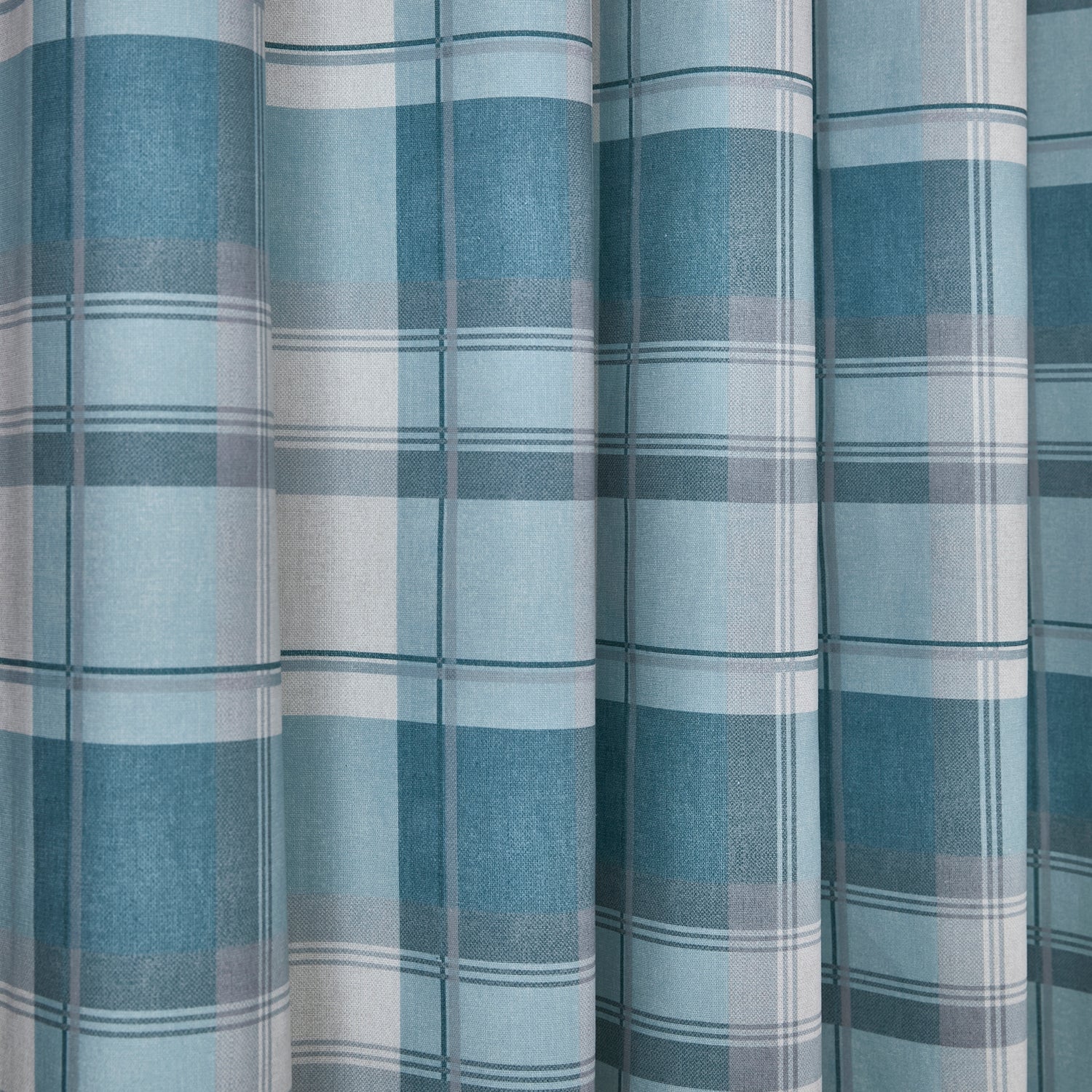 Fusion Balmoral Check Ready Made Eyelet Curtains Duck Egg