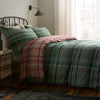 Dreams and Drapes Bennet Check Brushed Cotton Duvet Cover Bedding Set Green