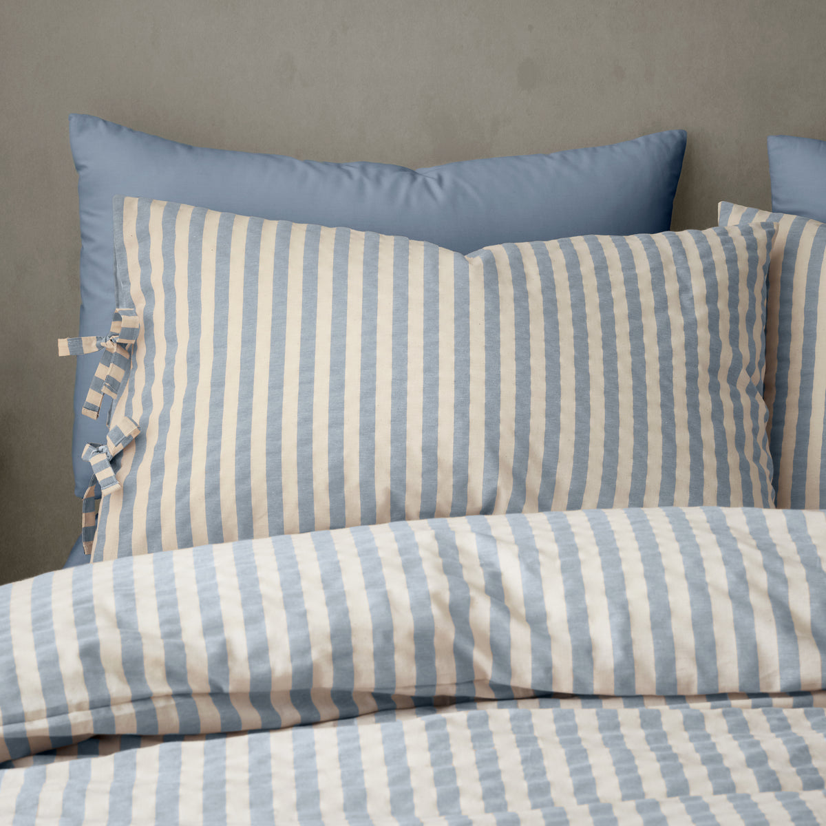 Pineapple Elephant Zanzibar Yarn Dyed Stripe Duvet Cover Bedding Set Blue