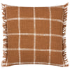 Yard Beni Check Fringed Filled Cushion 45cm x 45cm Ginger Natural