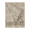 Beni Check Fringed Throw 130cm x 180cm Stone Natural