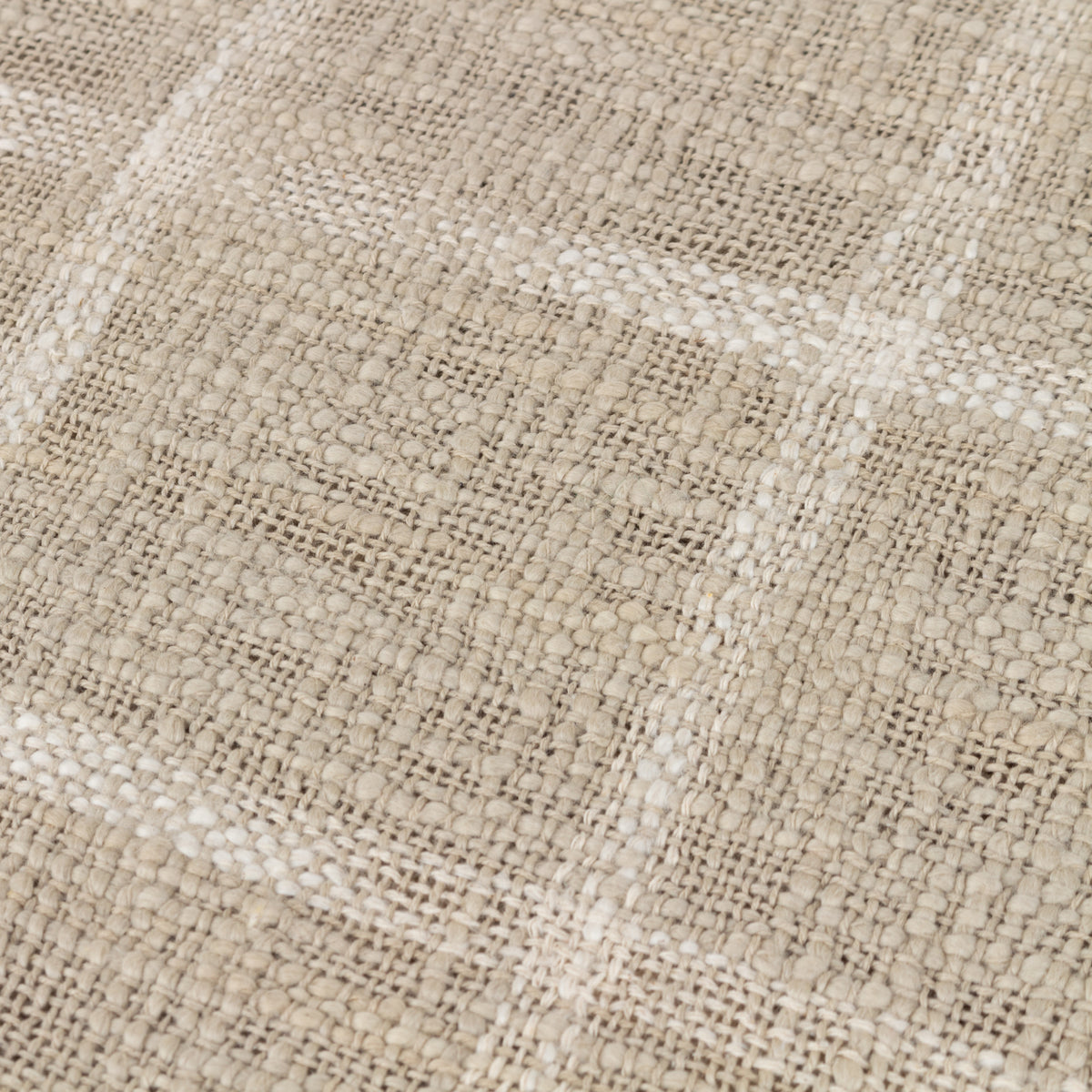Beni Check Fringed Throw 130cm x 180cm Stone Natural