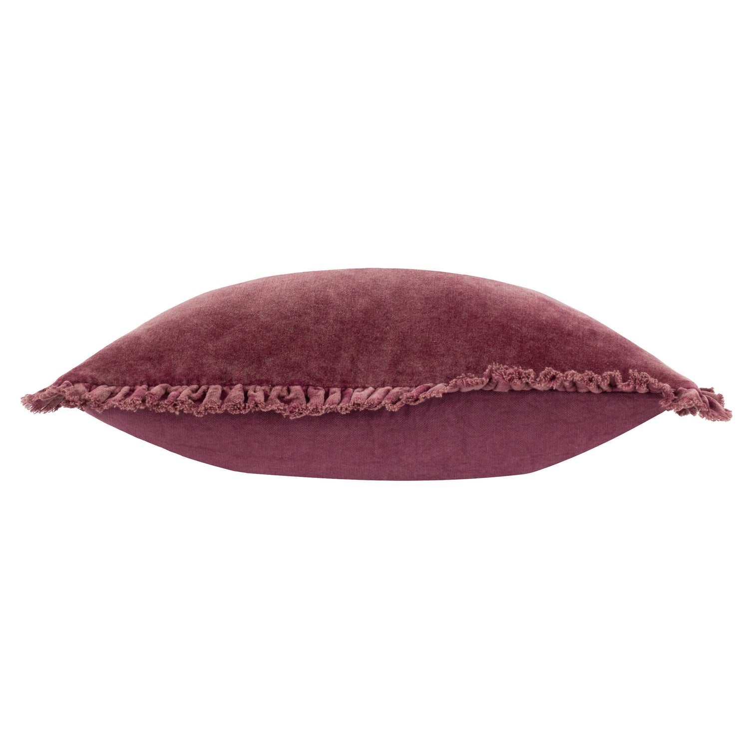 Bertie Cotton Velvet Filled Cushion 45cm x 45cm Burnt Red