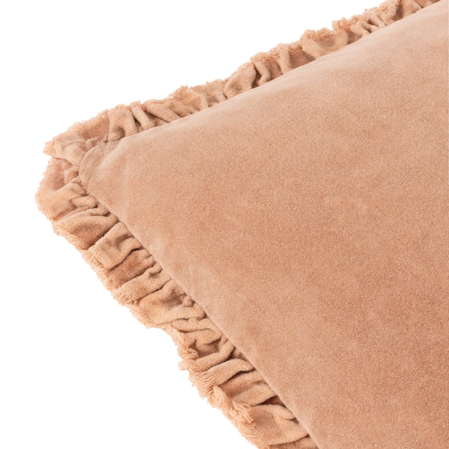 Bertie Cotton Velvet Filled Cushion 45cm x 45cm Cashew