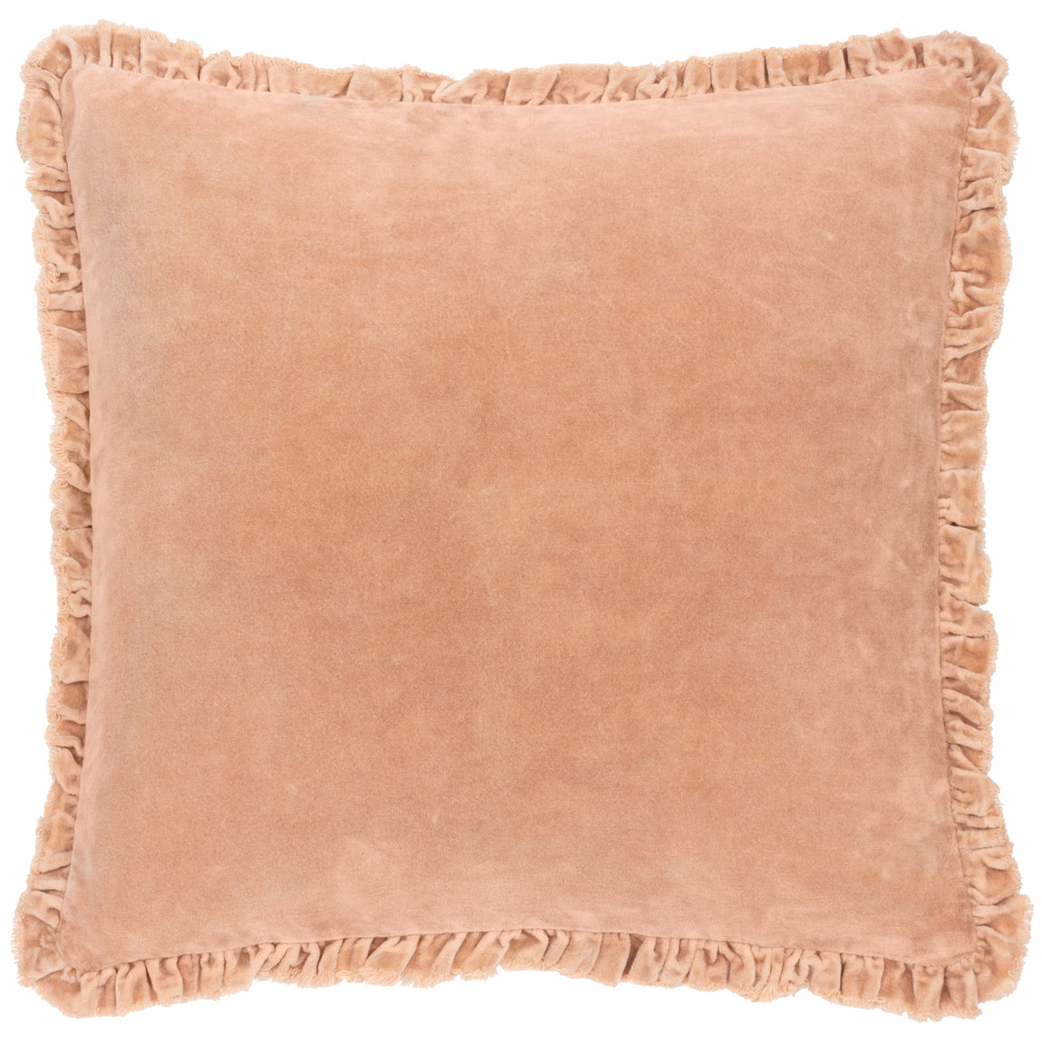 Bertie Cotton Velvet Filled Cushion 45cm x 45cm Cashew
