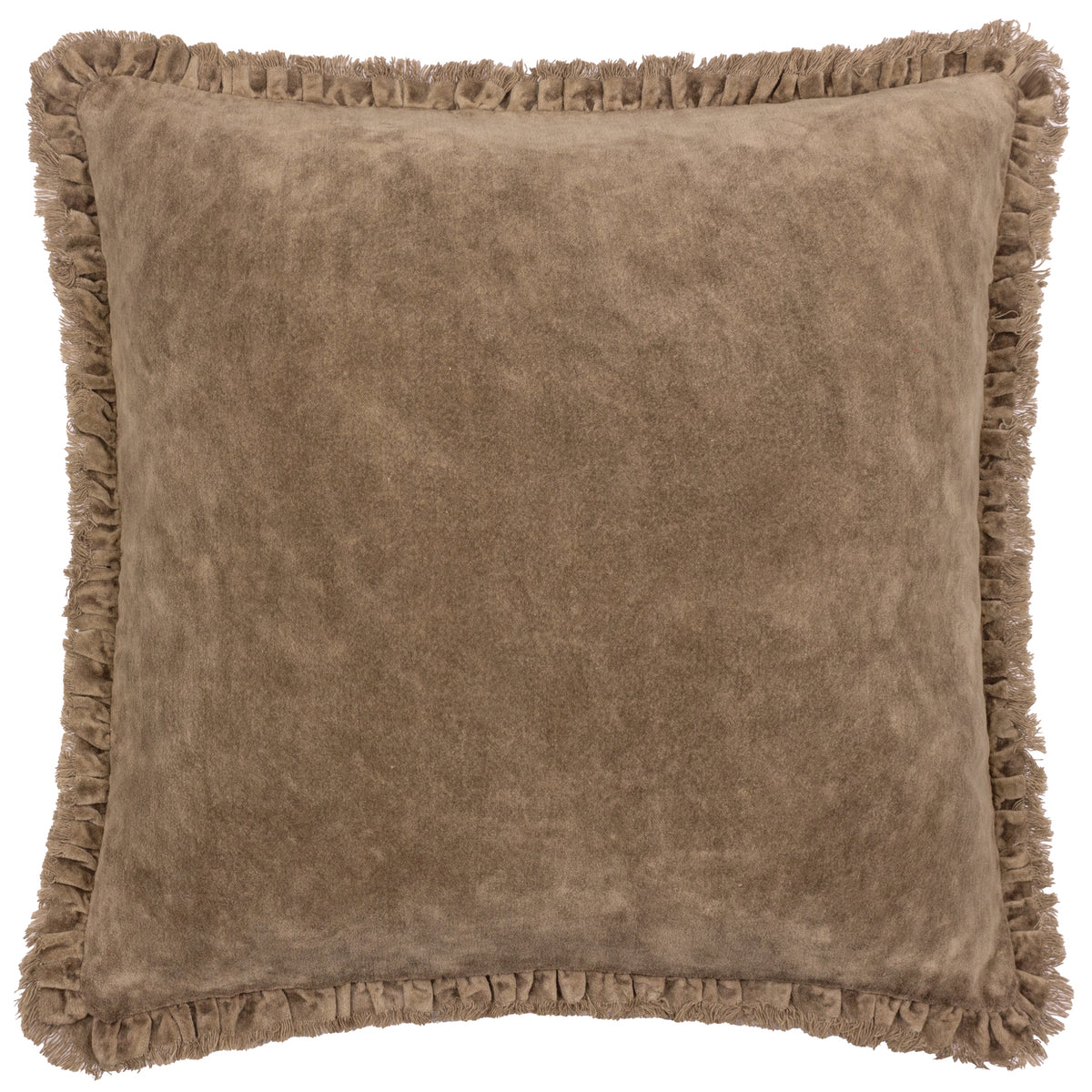 Yard Bertie Cotton Velvet 45cm x 45cm Filled Cushion Chocolate