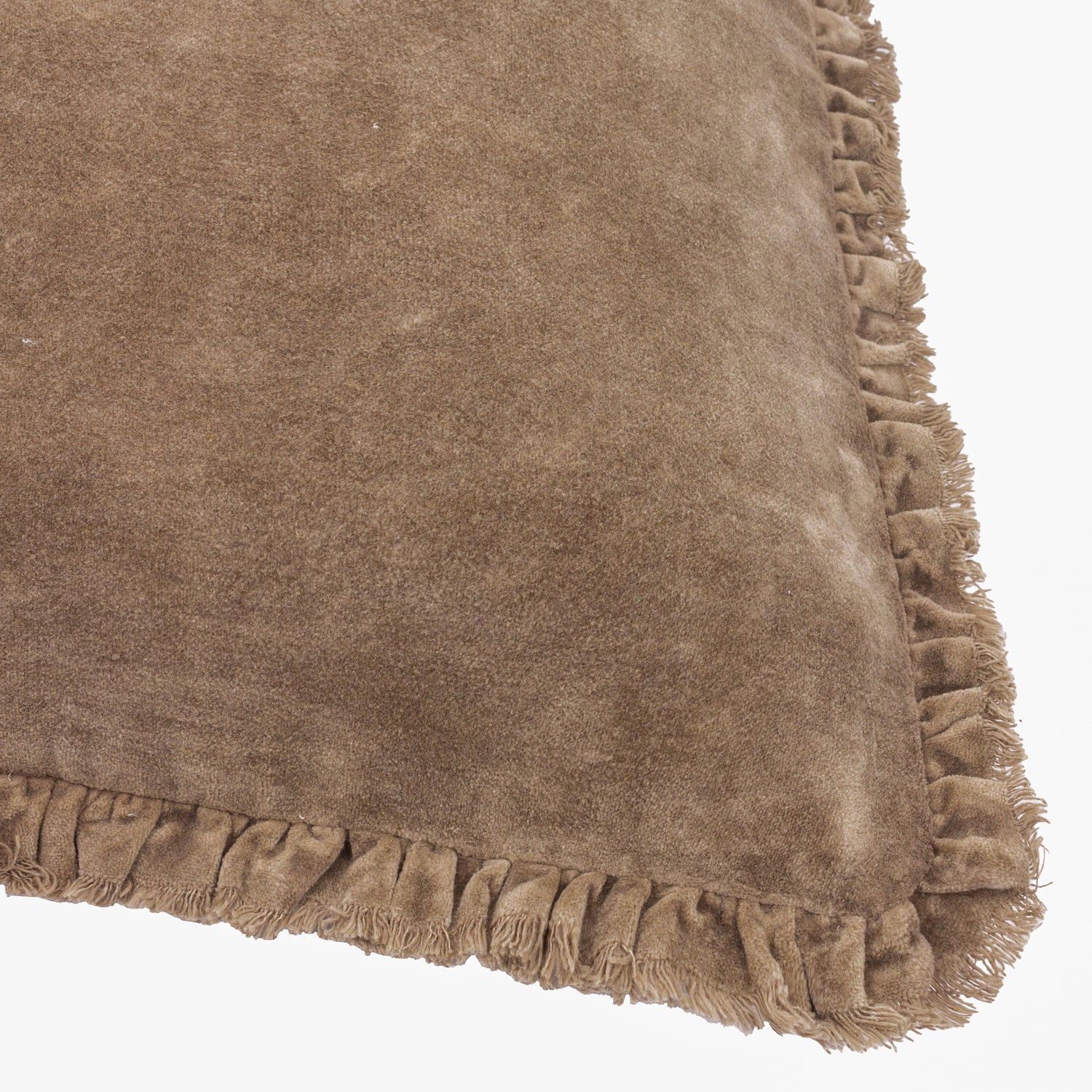 Yard Bertie Cotton Velvet 45cm x 45cm Filled Cushion Chocolate