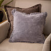 Yard Bertie Cotton Velvet 45cm x 45cm Filled Cushion Mauve