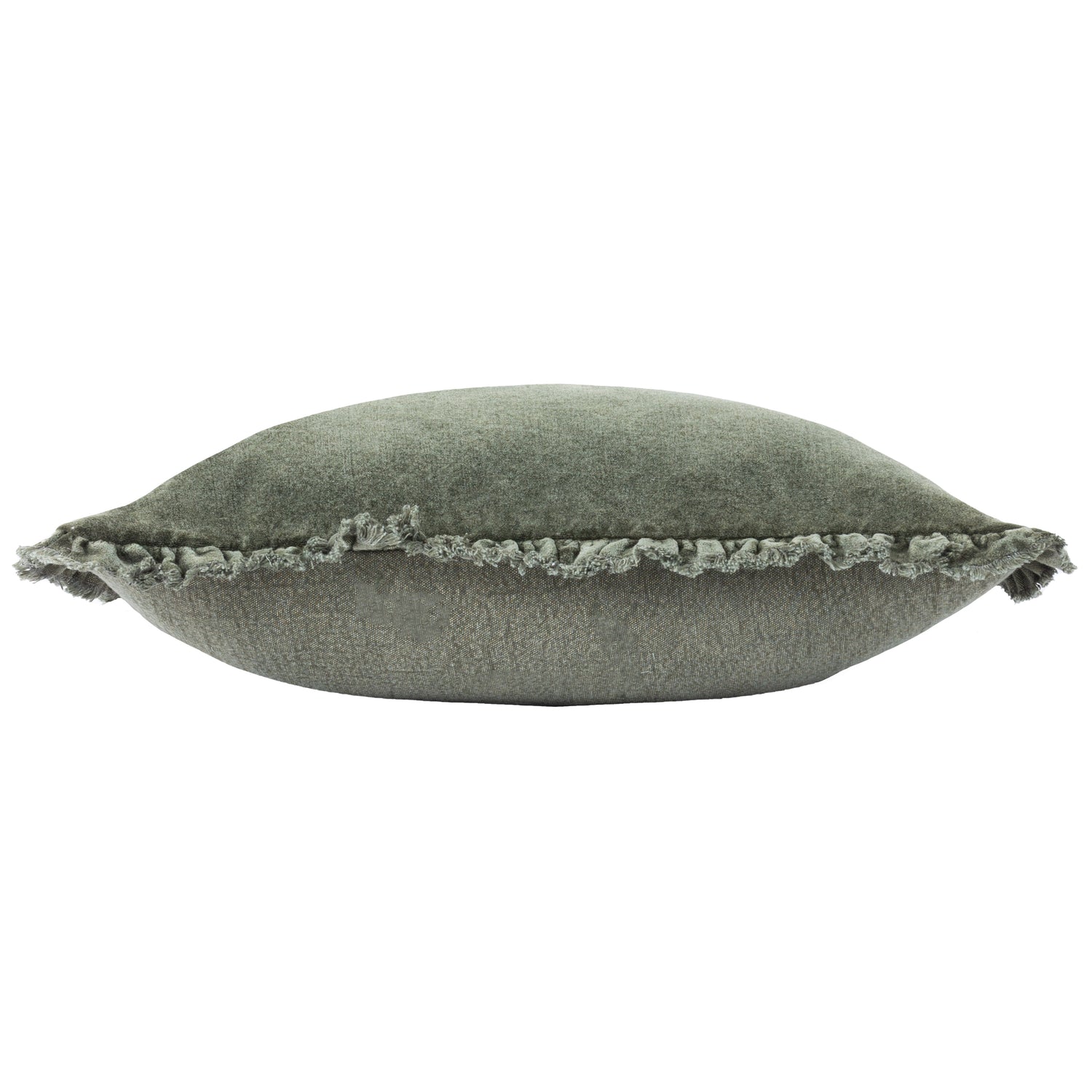 Yard Bertie Cotton Velvet Filled Cushion 45cm x 45cm Moss