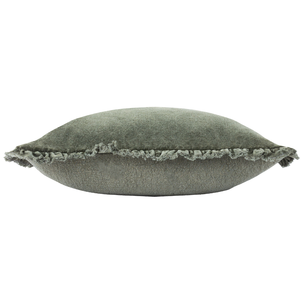 Yard Bertie Cotton Velvet Filled Cushion 45cm x 45cm Moss