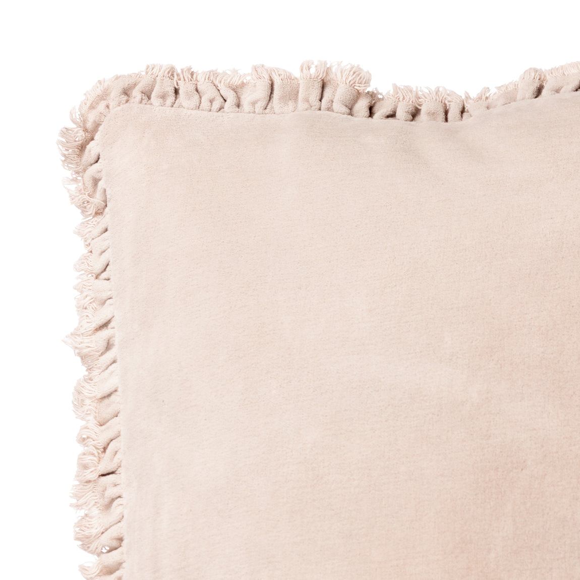 Yard Bertie Cotton Velvet Filled Cushion 45cm x 45cm Natural