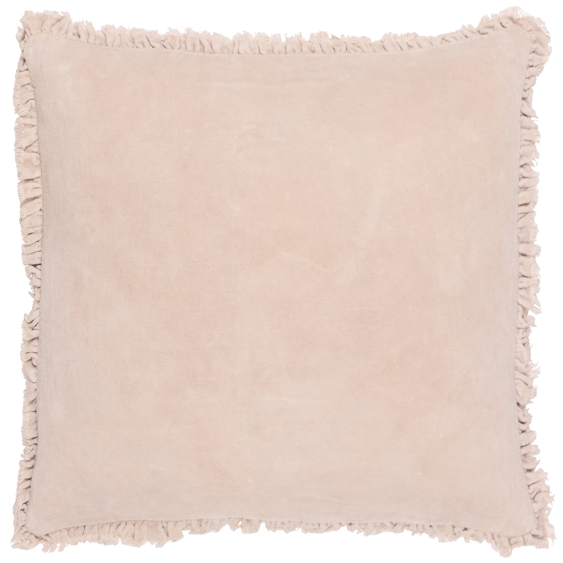 Yard Bertie Cotton Velvet Filled Cushion 45cm x 45cm Natural