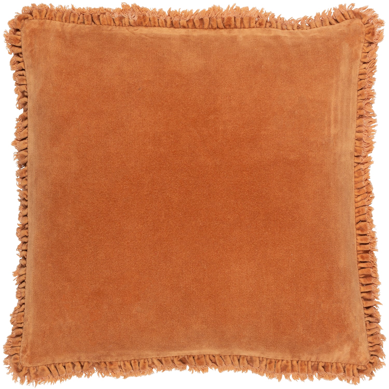 Yard Bertie Cotton Velvet Filled Cushion 45cm x 45cm Rust