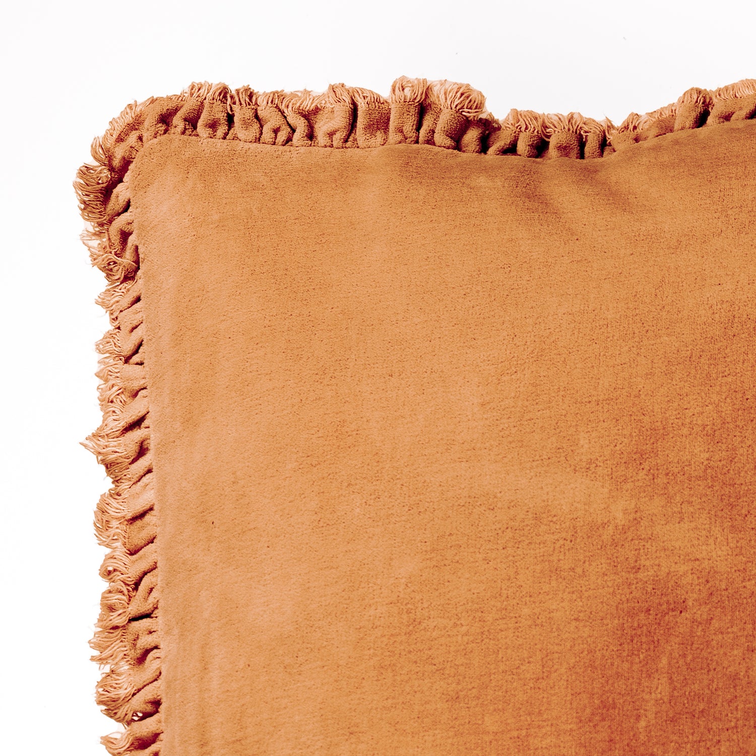 Yard Bertie Cotton Velvet Filled Cushion 45cm x 45cm Rust