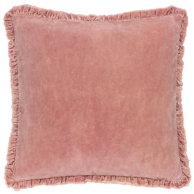 Bertie Cotton Velvet Filled Cushion 45cm x 45cm Rosewood
