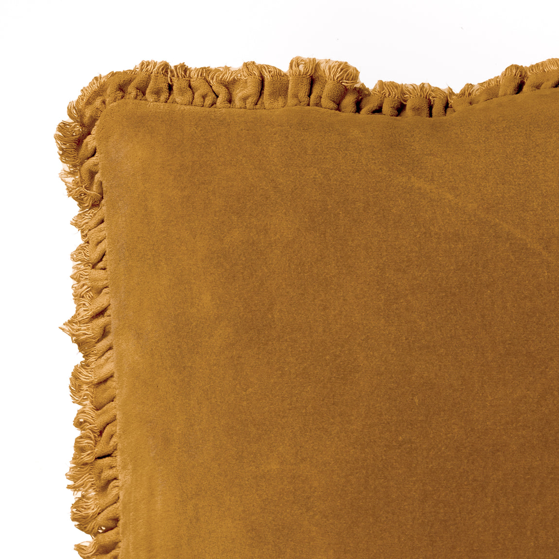 Yard Bertie Cotton Velvet Filled Cushion 45cm x 45cm Saffron