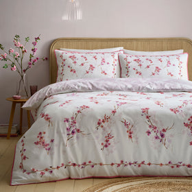Appletree Blossom Flower Cotton Duvet Cover Bedding Set Berry