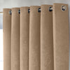 Chenille Triple Woven Ready Made Eyelet Blackout Curtains Beige