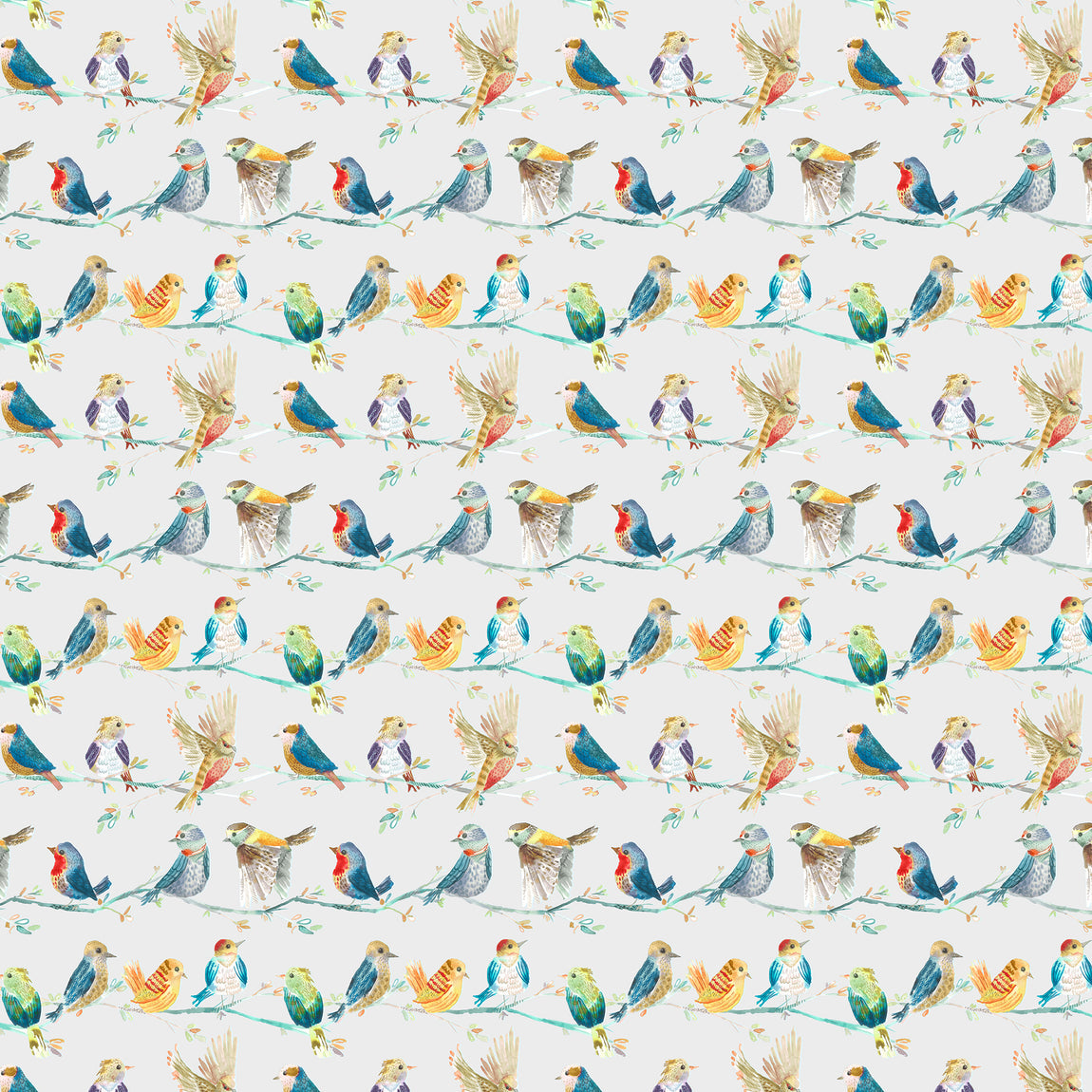 Voyage Maison Birdy Branch Printed Cotton Fabric Sunshine