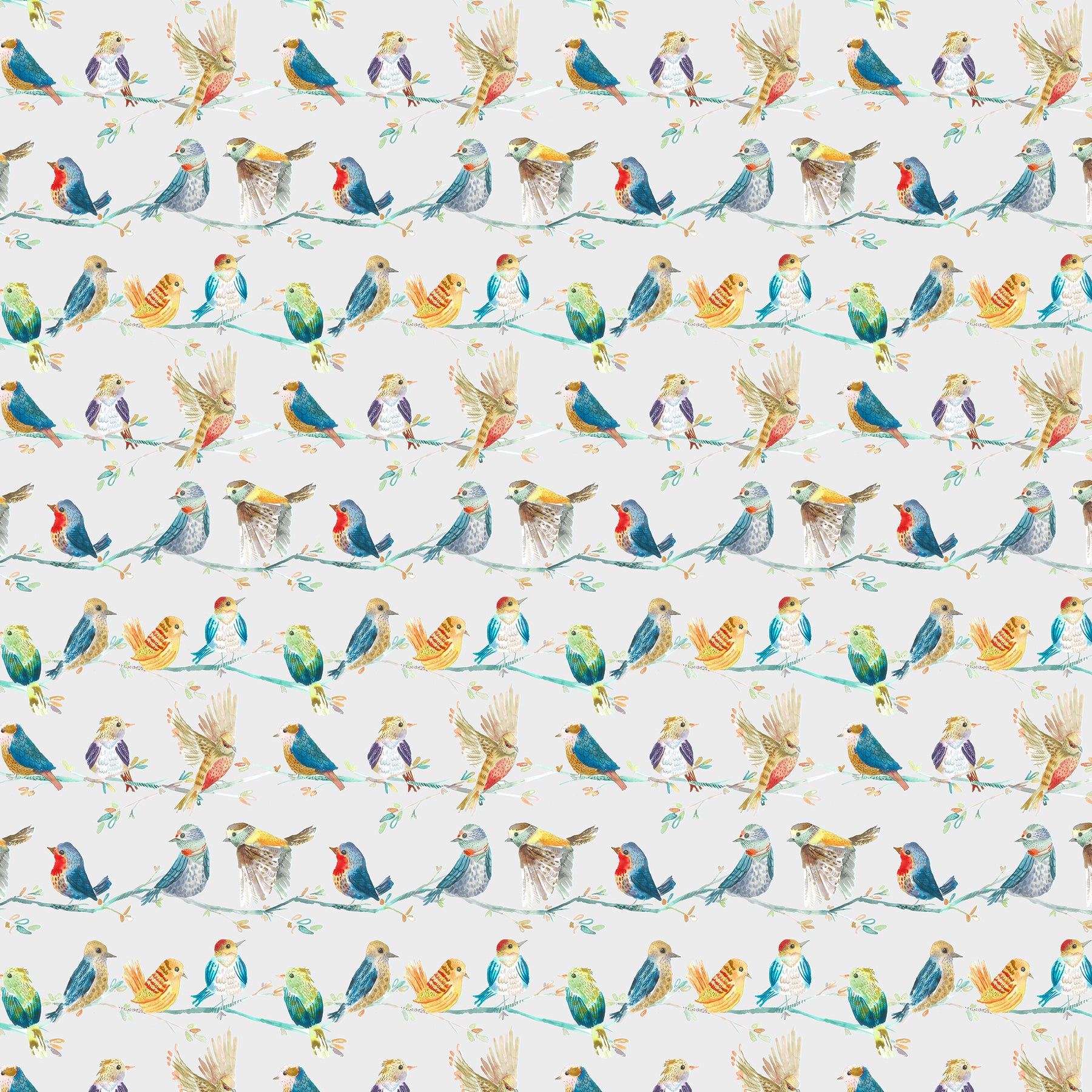 Voyage Maison Birdy Branch Printed Cotton Fabric Sunshine