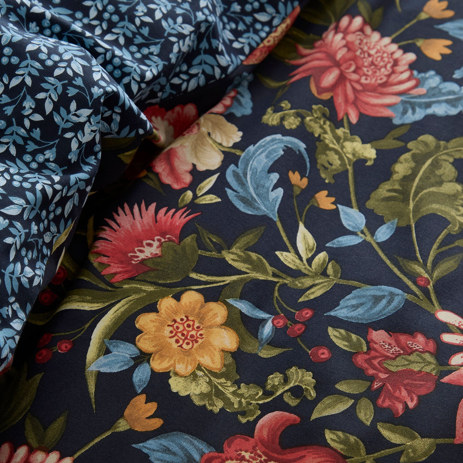 Dreams & Drapes Bejewelled Cotton Duvet Cover Bedding Set Navy