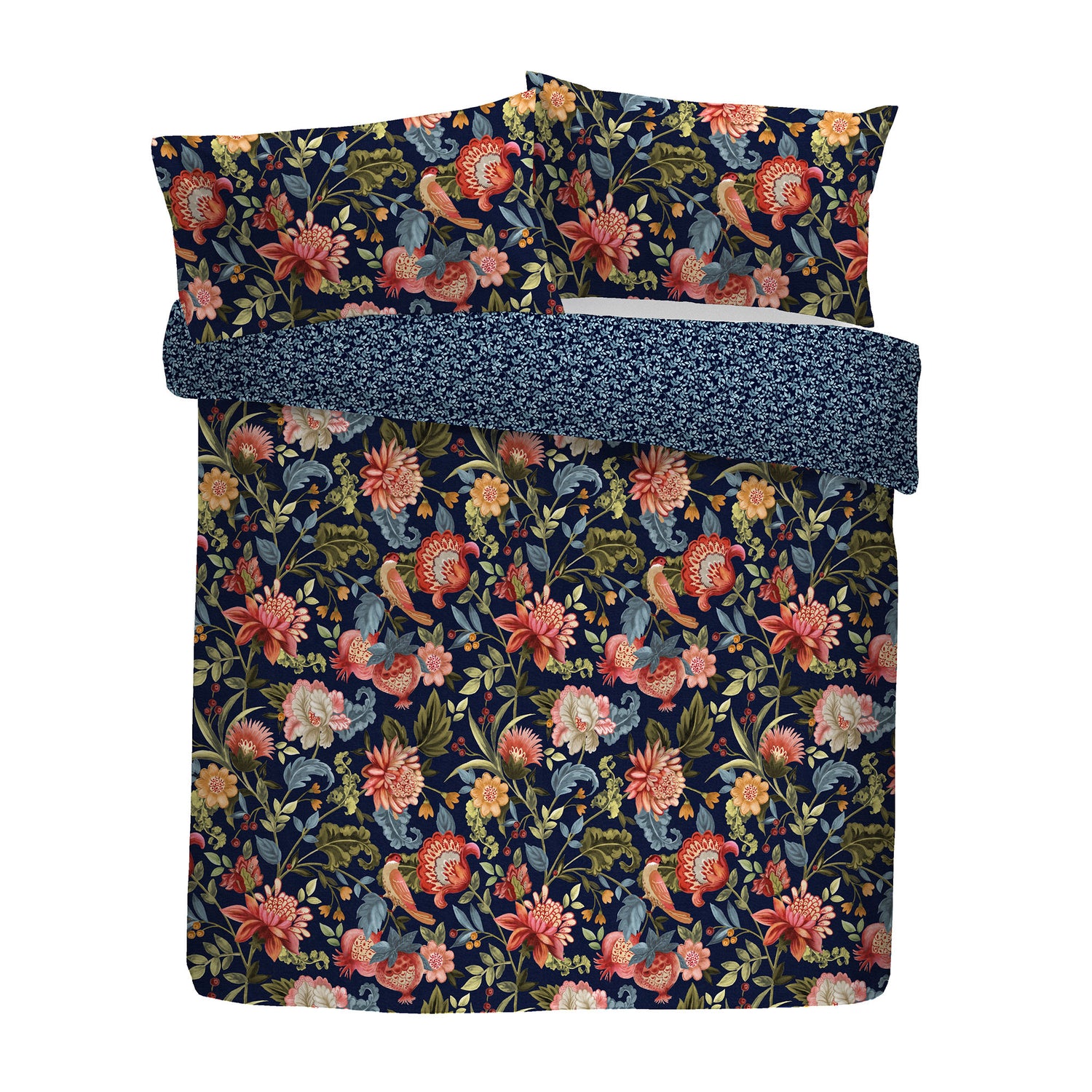 Dreams & Drapes Bejewelled Cotton Duvet Cover Bedding Set Navy