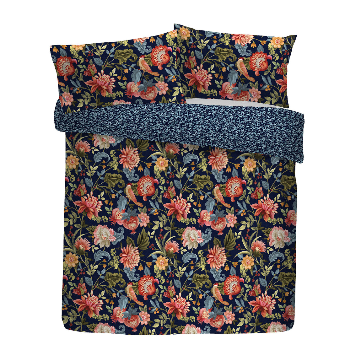 Dreams & Drapes Bejewelled Cotton Duvet Cover Bedding Set Navy