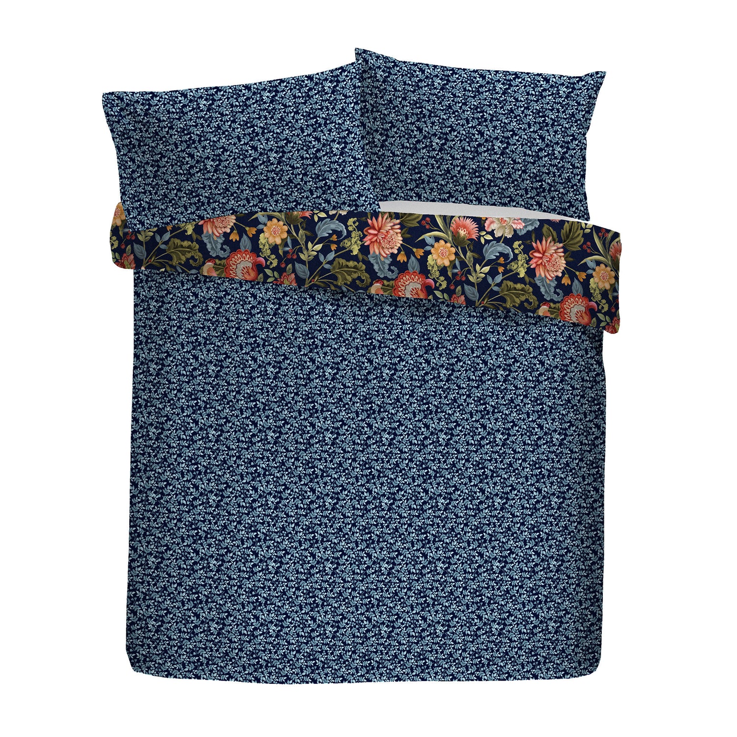 Dreams & Drapes Bejewelled Cotton Duvet Cover Bedding Set Navy
