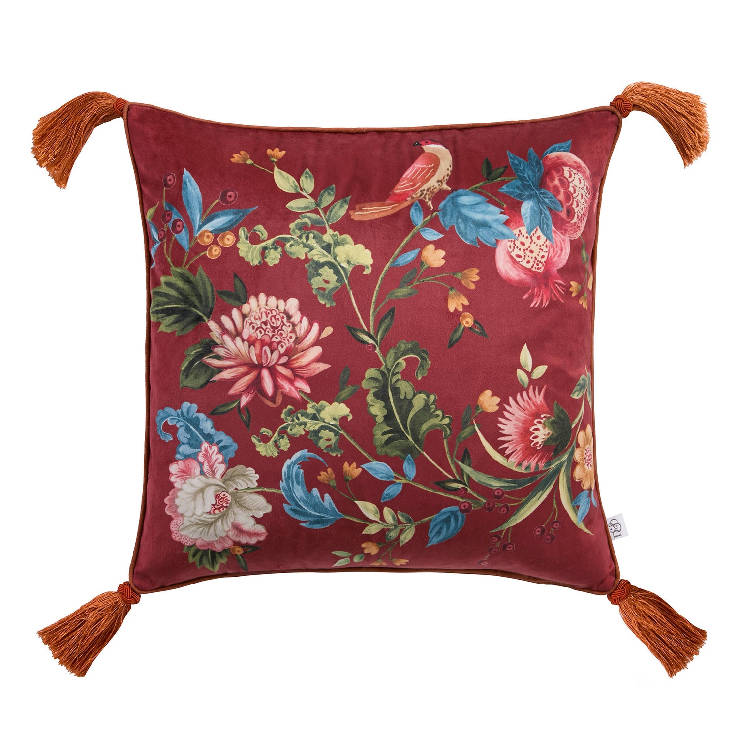 Dreams & Drapes Bejewelled Velvet 43cmx43cm Filled Cushion Spice