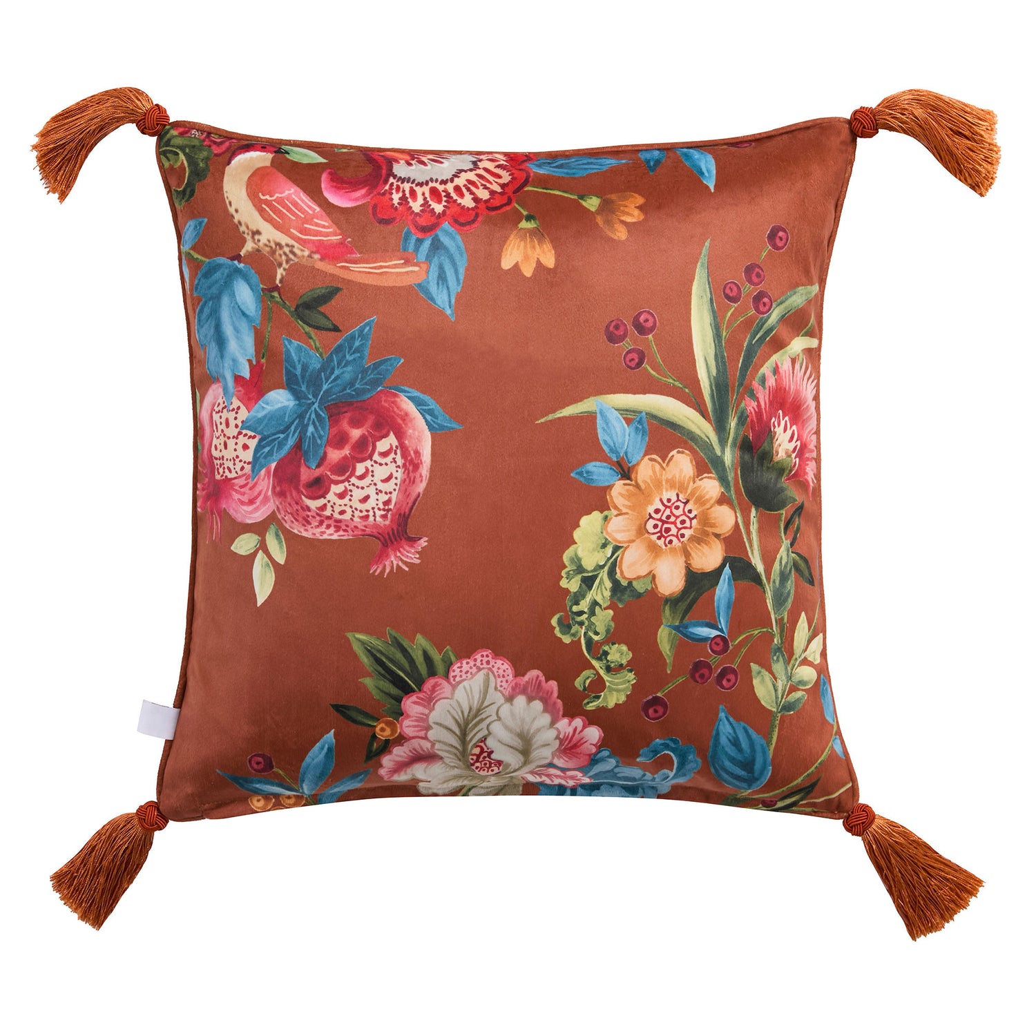 Dreams & Drapes Bejewelled Velvet 43cmx43cm Filled Cushion Spice