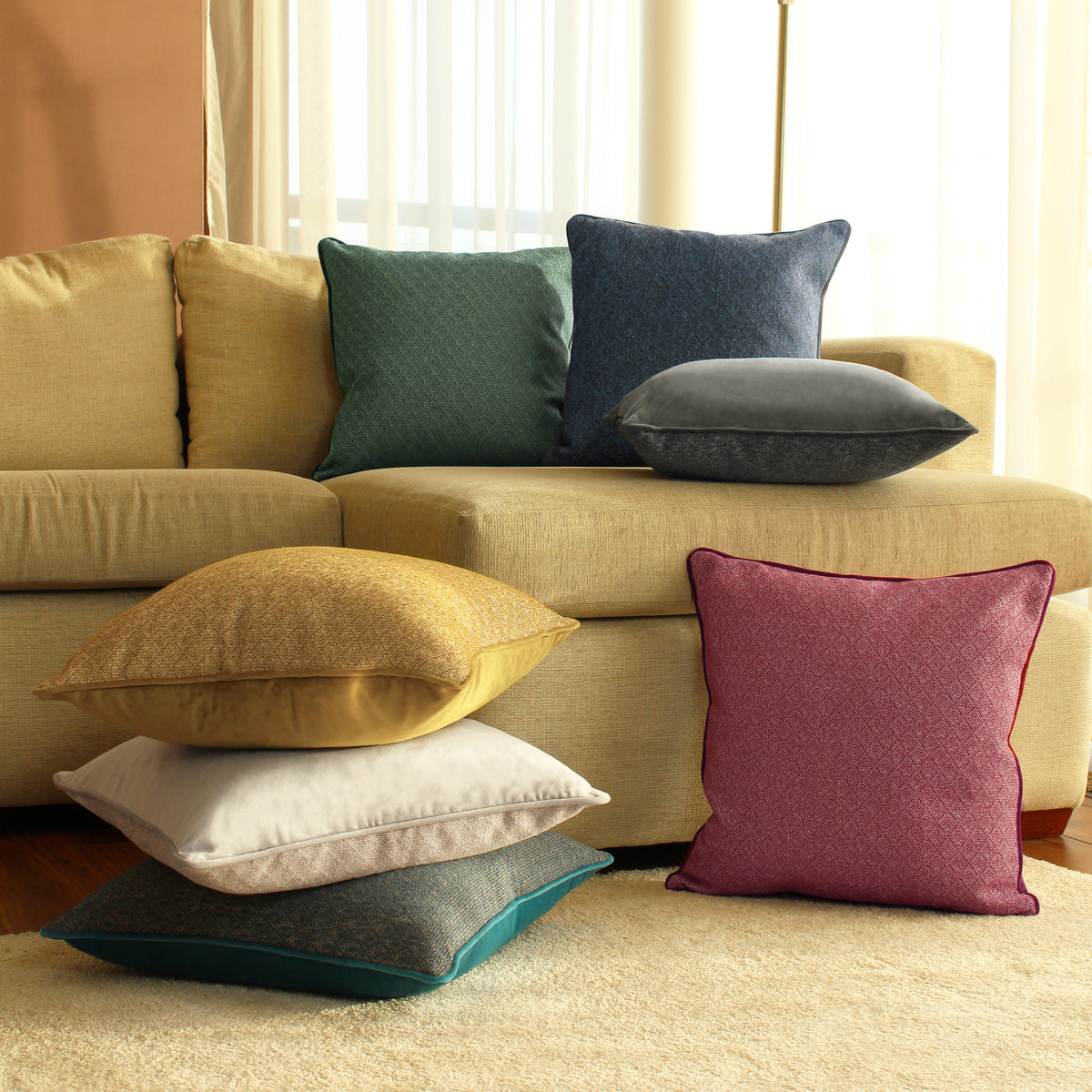 Paoletti Blenheim Geometric 45cm x 45cm Filled Cushion Grey