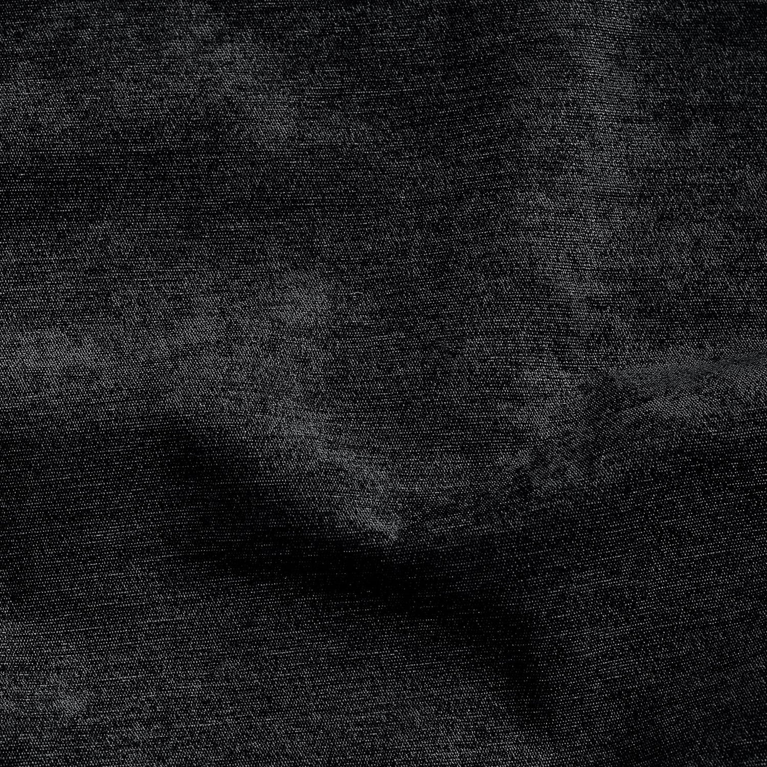 Chenille Triple Woven Ready Made Eyelet Blackout Curtains Black
