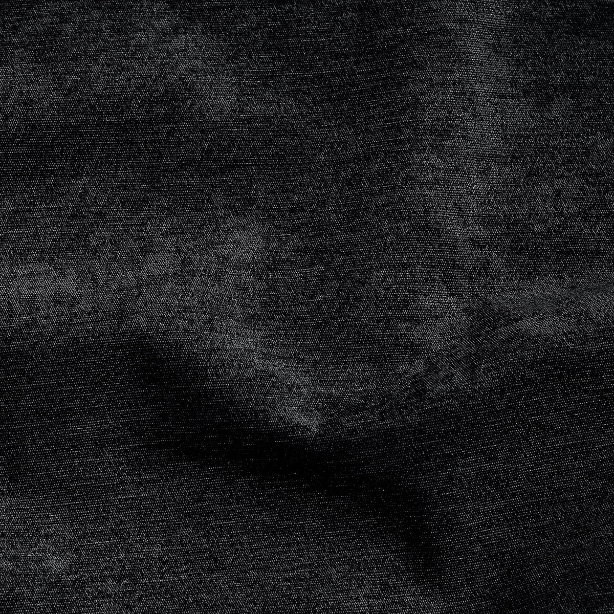 Chenille Triple Woven Ready Made Blackout Pencil Pleat Curtains Black