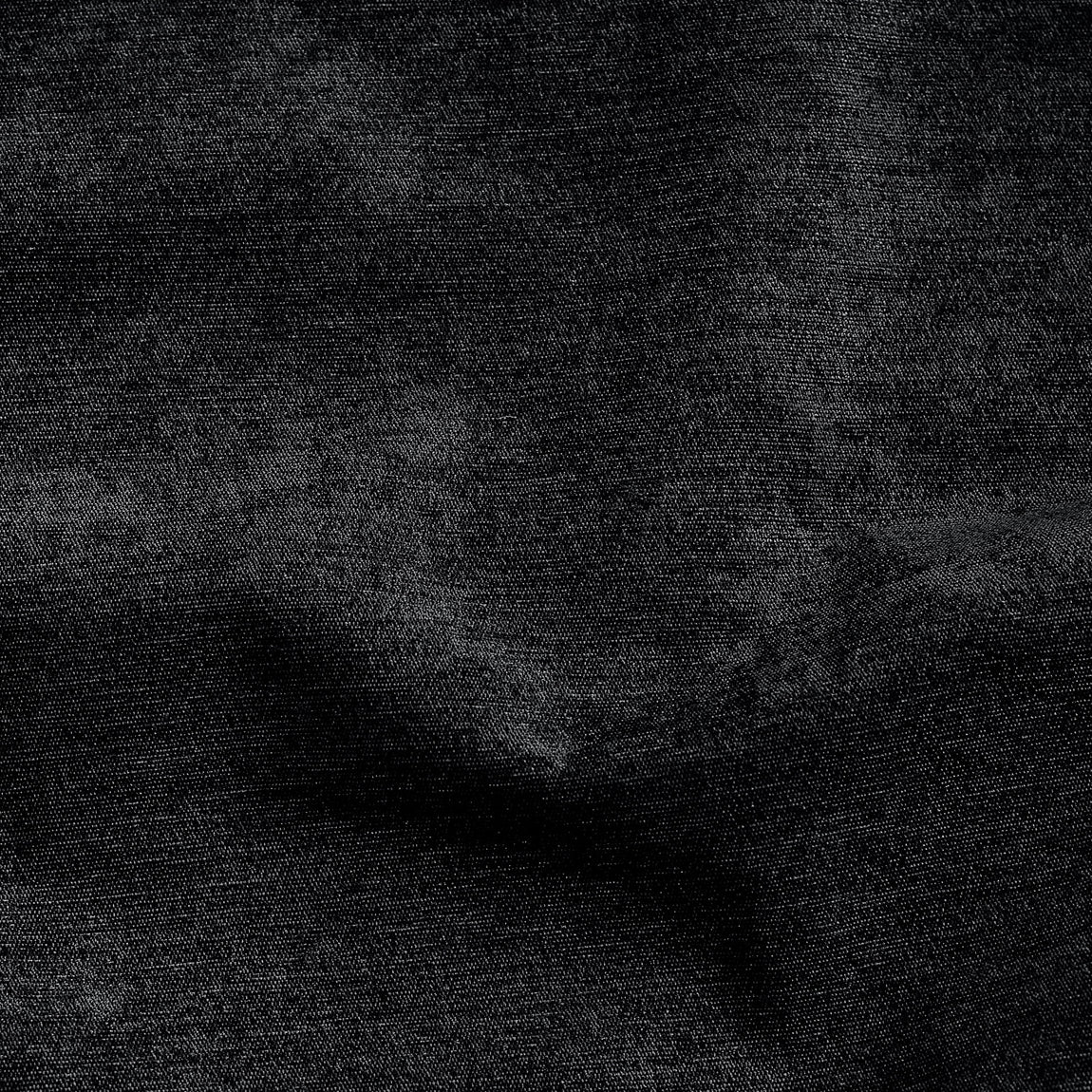Chenille Triple Woven Ready Made Blackout Pencil Pleat Curtains Black