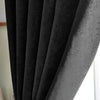 Chenille Triple Woven Ready Made Eyelet Blackout Curtains Black