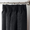 Chenille Triple Woven Ready Made Blackout Curtains Black
