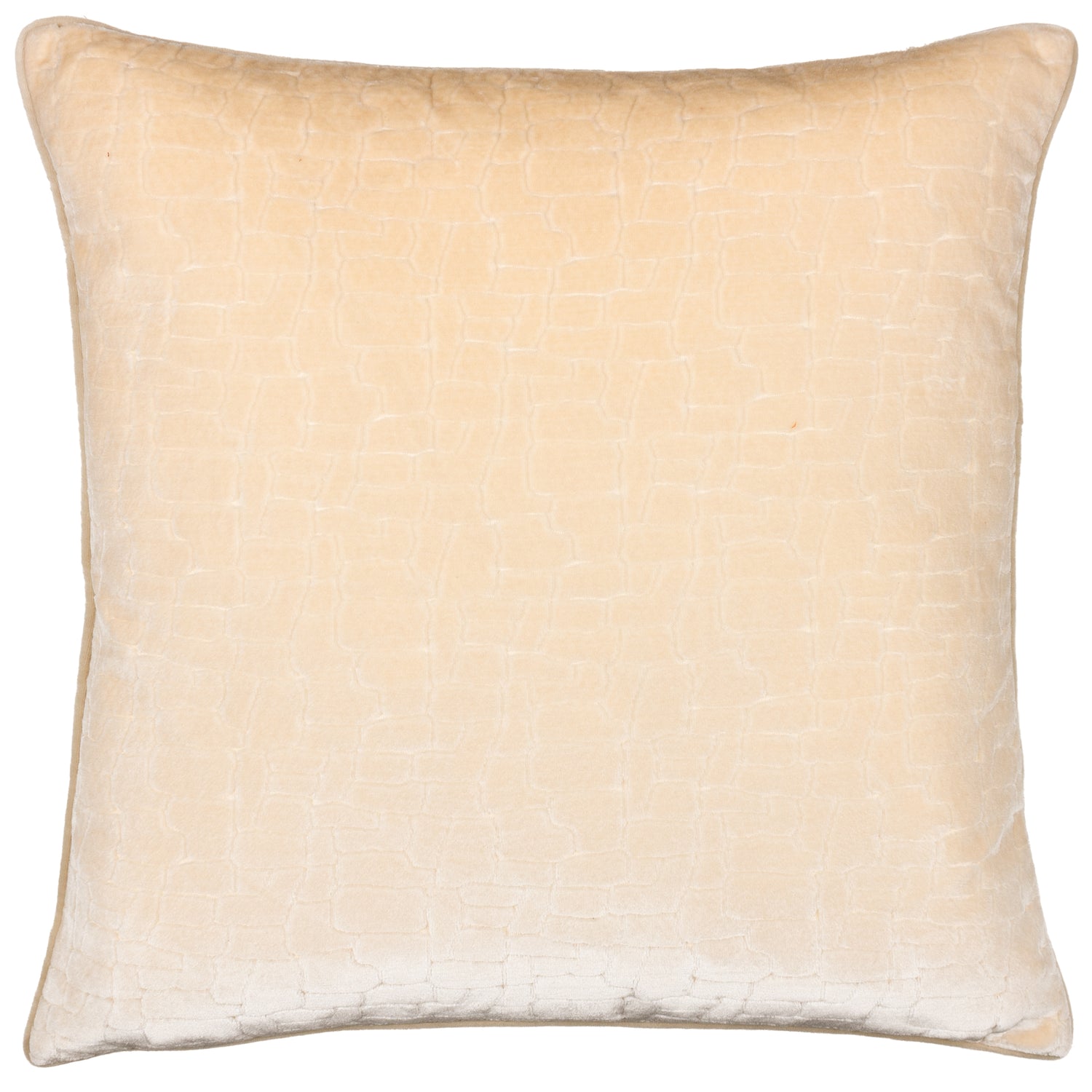Paoletti Bloomsbury Cut Velvet Piped 50cm x 50cm Filled Cushion Ivory